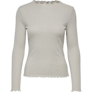 Only - Onlemma Life Ls Glitter Top - T-shirt - Pumice Stone/Silver Glitter - Dames