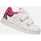 Geox - Eclyper - Sportschoenen - Wit en Fuchsia - Baby Meisjes