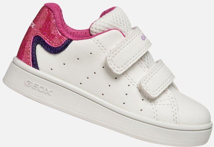 Geox - Eclyper - Sportschoenen - Wit en Fuchsia - Baby Meisjes