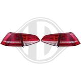 Achterlichtenset - Vw Golf VII - Rood - LED - Model 2012-08 tot 2021-03