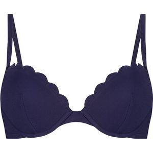 Hunkemöller Dames Badmode Voorgevormde beugel bikinitop Scallop - Blauw - maat F65