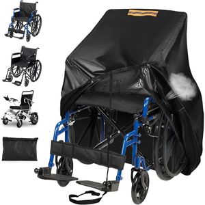 Beschermhoes voor rolstoel - Robuust 420D - Universeel en waterdicht - Voor rolstoelstep en elektrische rolstoel - UV-bestendig met reflecterende strepen - Handgrepen