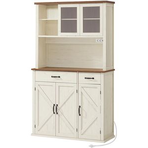 Dressoir met verlichting en oplaadstation in landelijke stijl