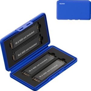 Sounix SSD opbergdoos - Voor M.2 SSD - Veilig en draagbaar - Blauw