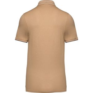 Polo Heren 5XL WK. Designed To Work Kraag met knopen Korte mouw Camel / Black 65% Polyester, 35% Katoen