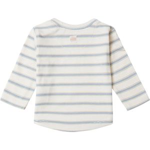 Noppies Boys Tee Beckett long sleeve stripe Jongens T-shirt - Whitecap Gray - Maat 50