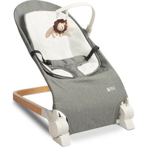 Pine Baby Bouncer Grijs - Wipstoel - Babystoel Voor Aan Tafel - Baby Stoeltje Zitten Voor Thuis - Verstelbare Babyrelax - Baby Rocker