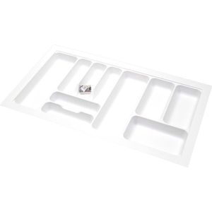 Kunststof Bestekbak Basic Series Wit, Breedte 85-80 cm - Diepte 50-44 cm - Kunststof bestekbakken / besteklade wit - Bestekcassette - Op maat aanpasbaar