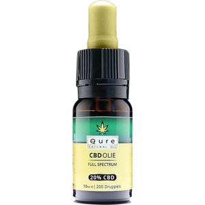CBD olie 20% 10ml| Full Spectrum | 100% Natuurlijk | Ca. 200 Druppels | Geproduceerd in Nederland | 20 Procent