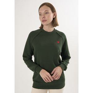 Felix Hardy Basic Sweatshirt Ronde Hals Katoen Dames Groen - L