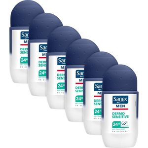 Sanex Men Sensitive Deodorant Anti-Transpirant Roller 6 x 50ml - Voordeelverpakking