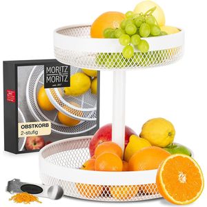 Fruitetagère wit metaal – moderne fruitschaal wit – fruitmand etagère wit