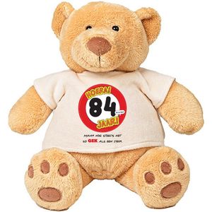 84 Jaar maar nog steeds zo gek als een deur Pluche Beer - Jarig - Verjaardag - 30e - knuffel