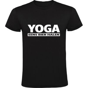 Yoga eens bier halen Heren T-shirt | alcohol | drank | feest | zuipen | vriend | vriendin | cadeau