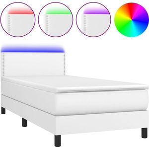 vidaXL-Boxspring-met-matras-en-LED-kunstleer-wit-80x200-cm