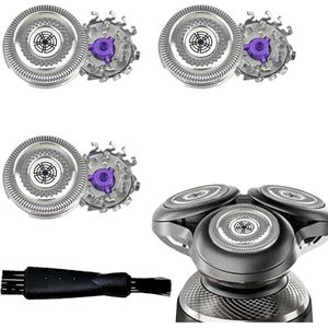 Vervangende Scheerkoppen Compatibel met Philips Series 9000 - S9000 Prestige SP9860 SP9863 SP9880 SP9862 SP9861 SP9820 - Scheermesjes met Reinigingsborstel