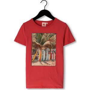 AO76 Mat T-shirt Boards Polo's & T-shirts Jongens - Polo shirt - Rood - Maat 104