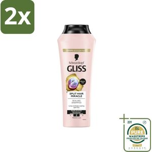 Gliss-Kur - Shampoo - Split Hair Miracle - Herstelt Gespleten Haarpunten - 400 ml - Voordeelverpakking - 2 stuks - Gespleten haarpunten - Haar herstellen