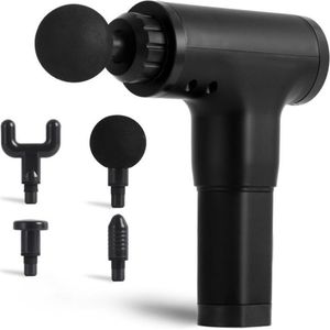 Imtex Massage-gun - Massagepistool - 6 Vibratieniveaus - 4 Opzetstukken - Spierherstel - Relax Massage - Draadloos - Zwart