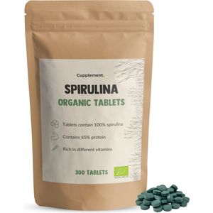 Cupplement Spirulina 300 Tabletten Algen Biologisch 500 mg per Tablet - Geen Poeder of Vlokken - Supplement - Superfood - Hawaii - Chlorella - Alg