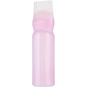Kamfles voor haarolie - Met kamtuit voor precieze aanbrenging - Morsvrij en eenvoudig in gebruik - Roze