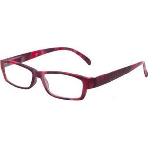 Leesbril Dames rood gmel mat +2.0