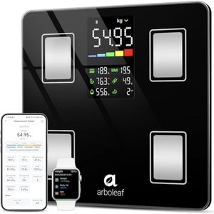 Digitale Personenweegschaal met App - BMI, Vet- en Spiermassa Metingen, Bluetooth, Tot 180 kg