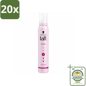 20 x Taft - Haarmousse - Curl 3 - Gedefinieerde krullen - 200 ml - Grootverpakking - Krullen - Golvend Haar - Haarmousse - Hold 3/15 - Veerkrachtige Krullen