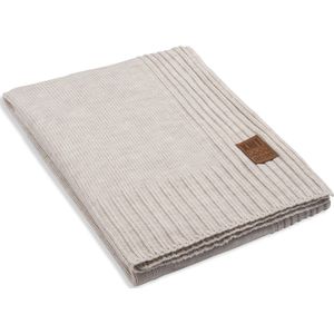 Knit Factory Uni Gebreid Plaid - Woondeken - plaid - Wollen deken - Kleed - Beige - 160x130 cm