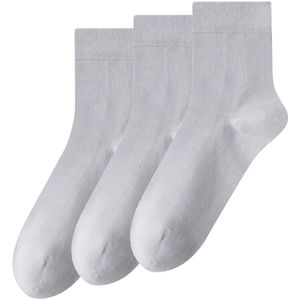 Allthemen Herensokken Katoen Sokken Normale Sokken Lichtgrijs Multipack 3-Paar-One Size