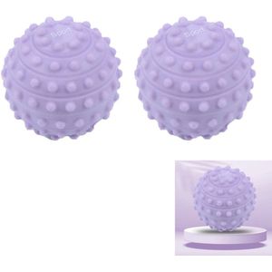 2-stuks Siliconen massagebal - Gestructureerde voet- en lichaamsmassagebal - Zelfmassage, mobiliteit en herstel - Diameter 4,7 cm - Bolvormig - Gestructureerd oppervlak - Geschikt voor pijnverlichting en spierontspanning - Paars