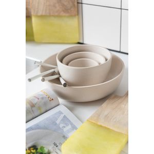 J-Line Marie pastakom - keramiek - creme - 6 stuks - woonaccessoires