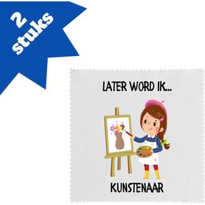 Akyol - later word ik kunstenaar brillendoekjes - Kunst - kunstenaars - schilder - kunstenares - beeldmaker - 17,8 bij 17,8 cm - 2 stuks