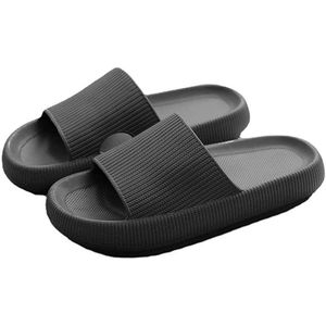 JeiibrZui Eva-pantoffels Voor Dames - Antislip Douchesandalen - Ergonomisch Ontwerp & Dikke Zool Voor Comfortabele Pasvorm - 1 - Binnenhuisgebruik+Zwart