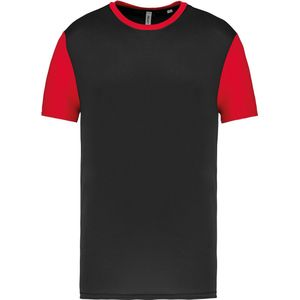 Tweekleurig herenshirt jersey met korte mouwen 'Proact' Black/Red - XS