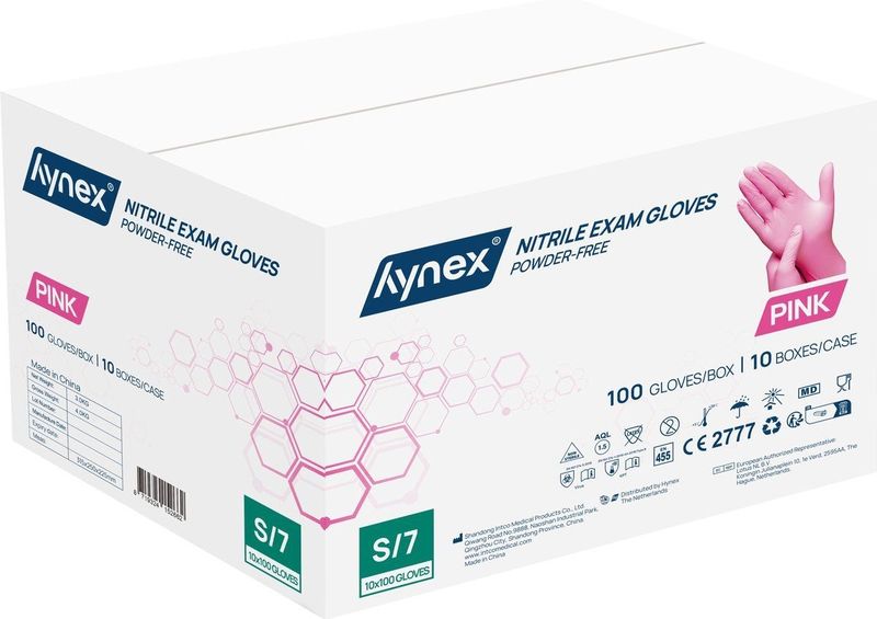 Hynex - Nitril Wegwerphandschoenen - Roze - Omdoos 1000 Stuks - Poedervrij & Latexvrij