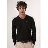 Felix Hardy - Classic V-Neck Knit Sweater - Heren - Zwart - 100% Katoen