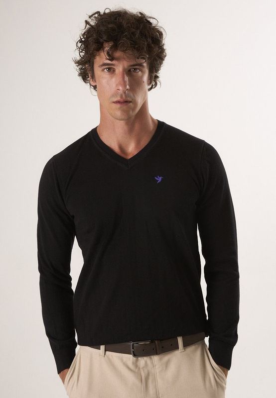 Felix Hardy - Classic V-Neck Knit Sweater - Heren - Zwart - 100% Katoen