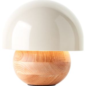 Brilliant Nalam tafellamp 20cm licht hout/grijs metaal/hout snoer schakelaar 1x D45, E14, 40 W, Geschikt voor hanglamp (niet inbegrepen)