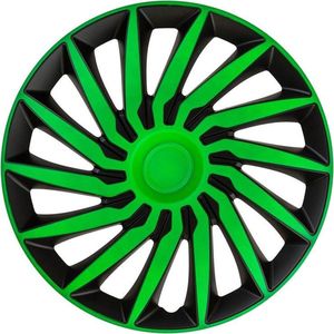 AutoStyle 4-Delige Wieldoppenset Kendo 16-inch zwart/groen