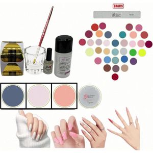 Guardian Beauty Acrylpoeder Set - 3 Kleuren - 27g - Imperial Blue, Transparant en Perzik Roze - Met Accessoires