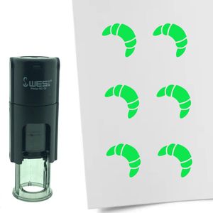 CombiCraft Stempel Croissant 10mm rond - groene inkt
