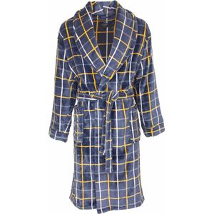 Paul Hopkins Heren Badjas - Fleece - Kobalt Blauw - Maat S