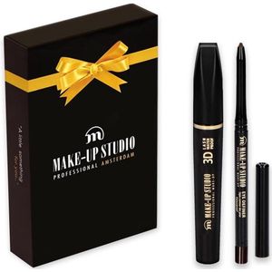 Make-up Studio Mascara Waterproof 3D Extra Black  + Eye Definer Dark Brown