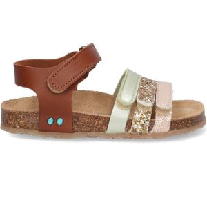 BunniesJR 224415-713 Meisjes Sandalen - Cognac/Groen/Print - Imitatieleer - Klittenband