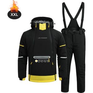Nivard Skipak - SkiBroek - Skijas - Ski Suit - Wintersport - Heren - 2-Delig - Zwart - Maat S