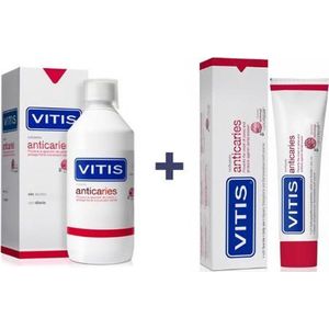 1x Vitis Anticaries Mondwater + 1x Anticaries Tandpasta