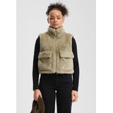 Outdoor Gilet - Teddy-Pluche - Trendy - Met Opstaande Kraag en Ritssluiting