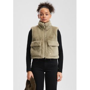 Outdoor Gilet - Teddy-Pluche - Trendy - Met Opstaande Kraag en Ritssluiting