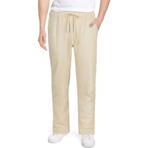 Linnen Herenbroek met Elastische Tailleband en Zakken - Casual Zomerbroek voor Heren